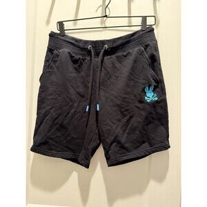 Psycho Bunny Shorts Men's Small Black Drawstring Sweat Shorts Lounge